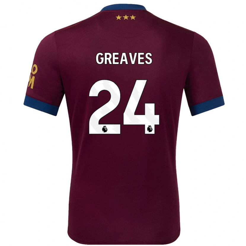 Danxen Niño Camiseta Jacob Greaves #24 Marrón 2ª Equipación 2024/25 La Camisa