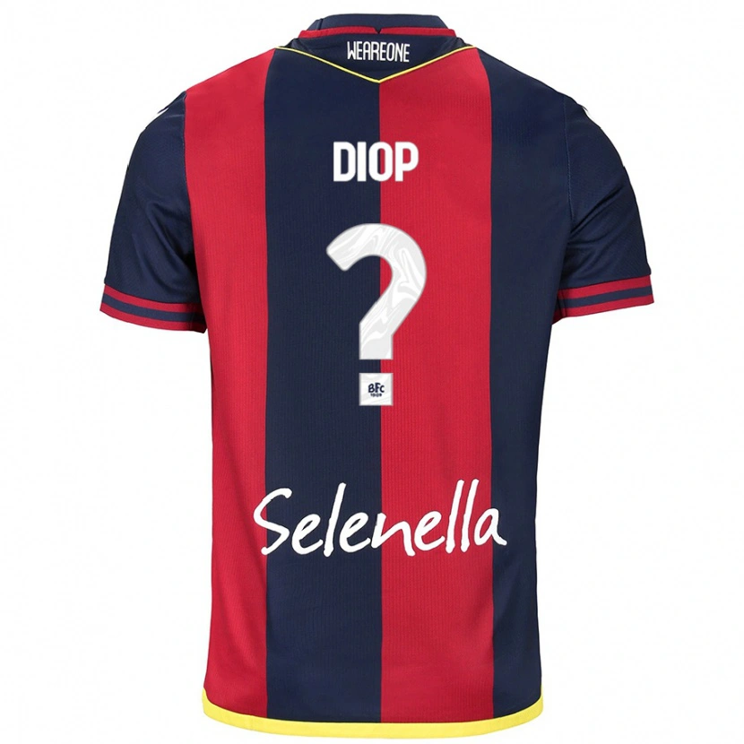 Danxen Hombre Camiseta Saer Diop #0 Rojo Azul Real 1ª Equipación 2024/25 La Camisa