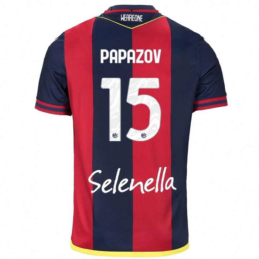 Danxen Hombre Camiseta Dimitar Papazov #15 Rojo Azul Real 1ª Equipación 2024/25 La Camisa