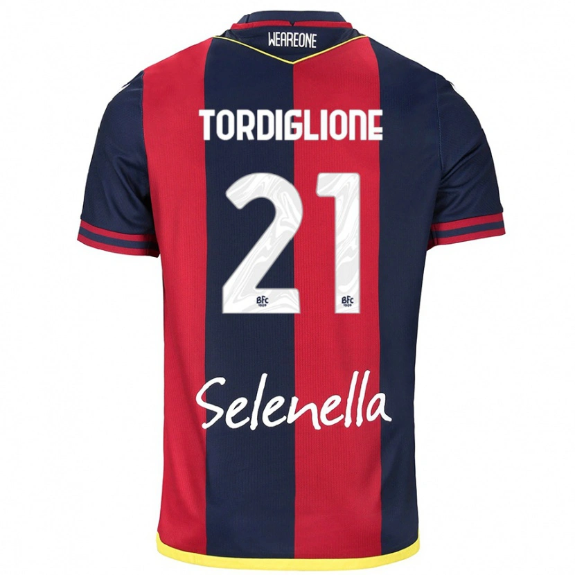 Danxen Hombre Camiseta Nicolò Tordiglione #21 Rojo Azul Real 1ª Equipación 2024/25 La Camisa