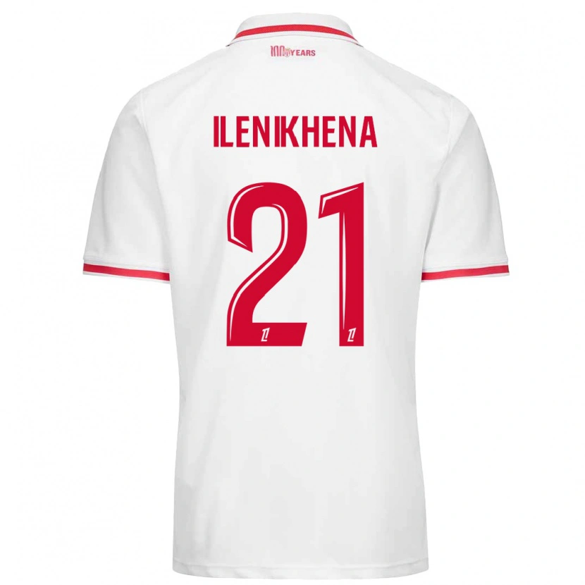 Danxen Hombre Camiseta George Ilenikhena #21 Blanco Rojo 1ª Equipación 2024/25 La Camisa