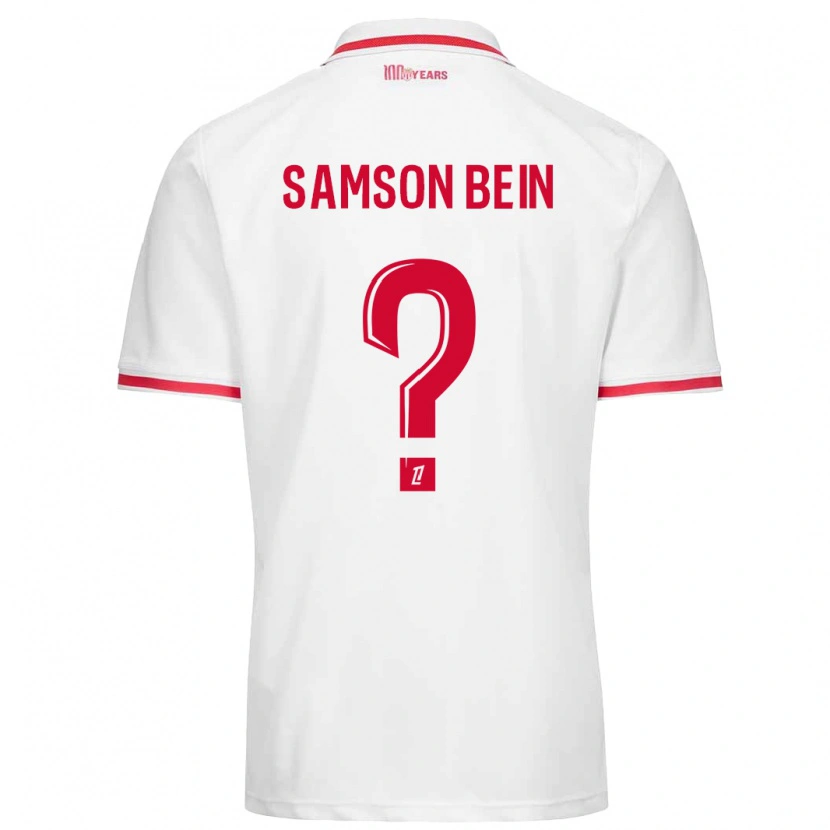 Danxen Hombre Camiseta Sirak Samson Bein #0 Blanco Rojo 1ª Equipación 2024/25 La Camisa