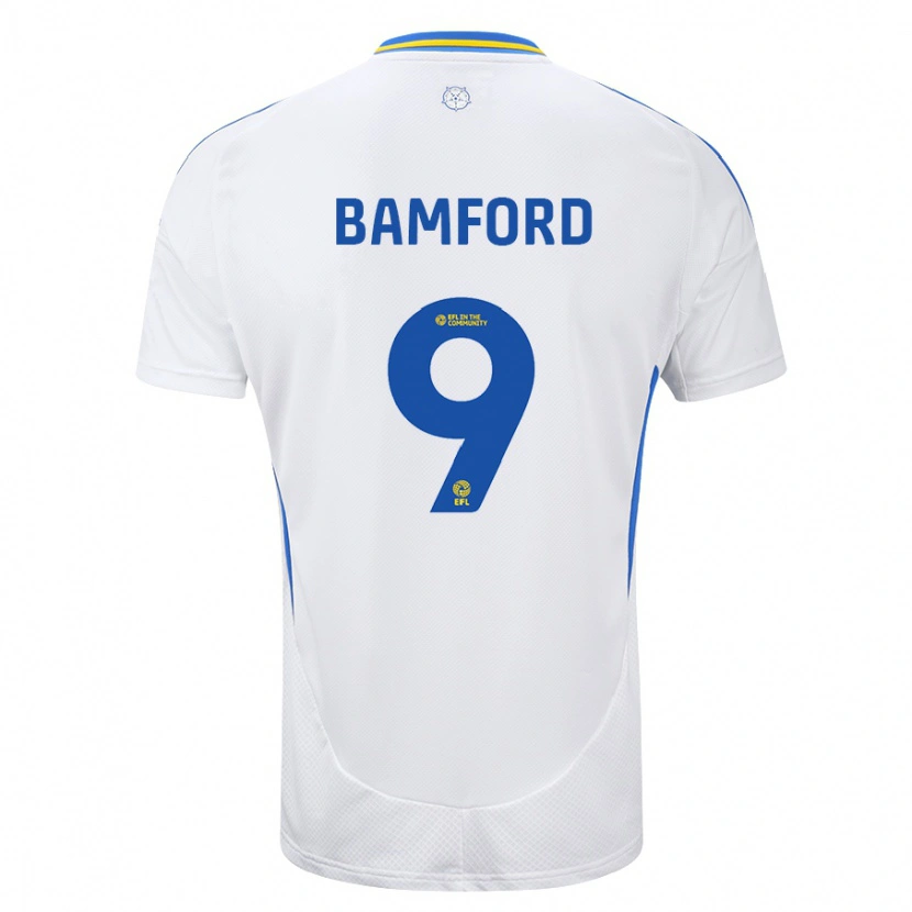 Danxen Hombre Camiseta Patrick Bamford #9 Blanco Azul 1ª Equipación 2024/25 La Camisa