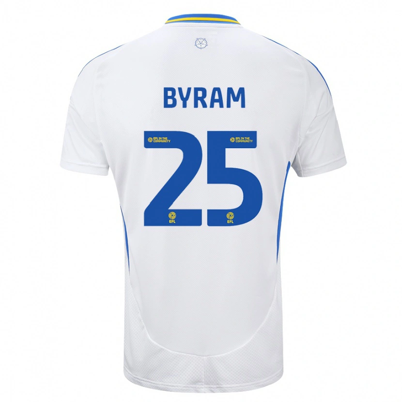 Danxen Hombre Camiseta Sam Byram #25 Blanco Azul 1ª Equipación 2024/25 La Camisa