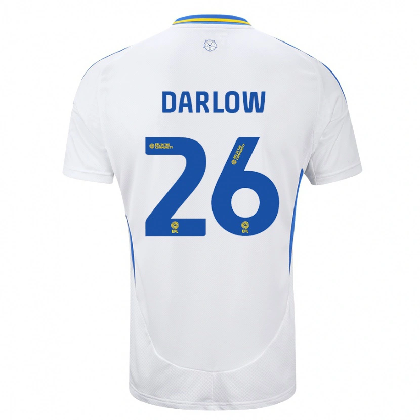 Danxen Hombre Camiseta Karl Darlow #26 Blanco Azul 1ª Equipación 2024/25 La Camisa