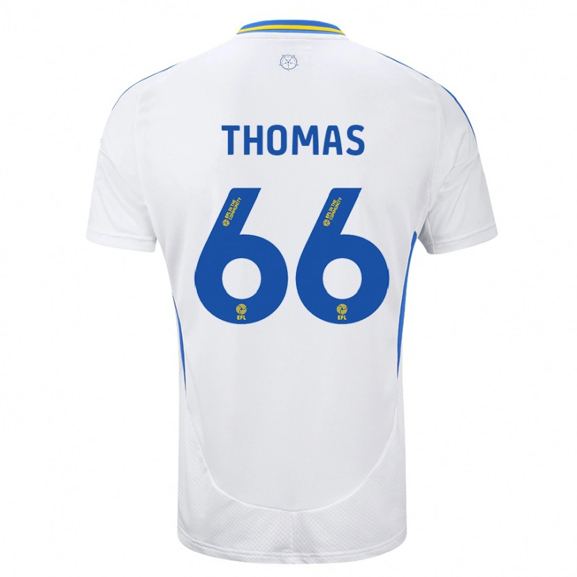 Danxen Hombre Camiseta Luca Thomas #66 Blanco Azul 1ª Equipación 2024/25 La Camisa