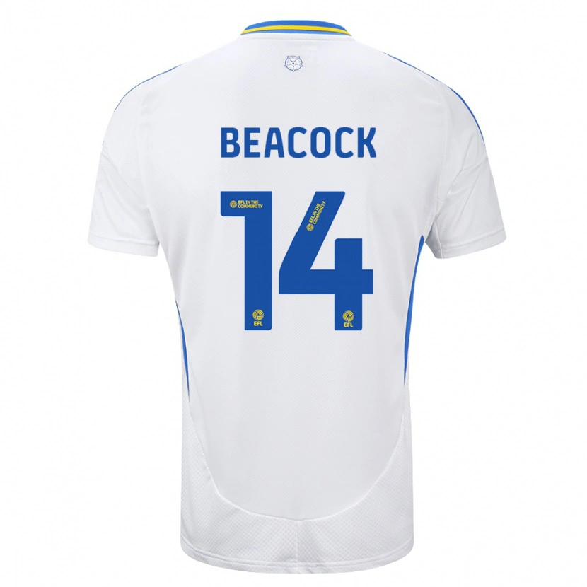 Danxen Hombre Camiseta Molly Beacock #14 Blanco Azul 1ª Equipación 2024/25 La Camisa