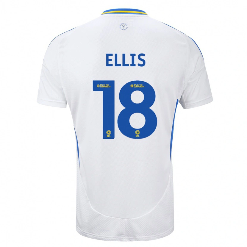 Danxen Hombre Camiseta Macy Ellis #18 Blanco Azul 1ª Equipación 2024/25 La Camisa