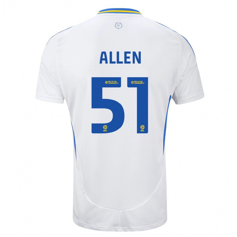 Danxen Hombre Camiseta Charlie Allen #51 Blanco Azul 1ª Equipación 2024/25 La Camisa