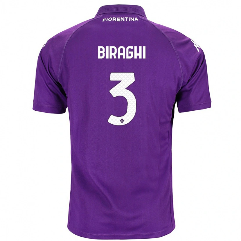 Danxen Hombre Camiseta Cristiano Biraghi #3 Morado 1ª Equipación 2024/25 La Camisa