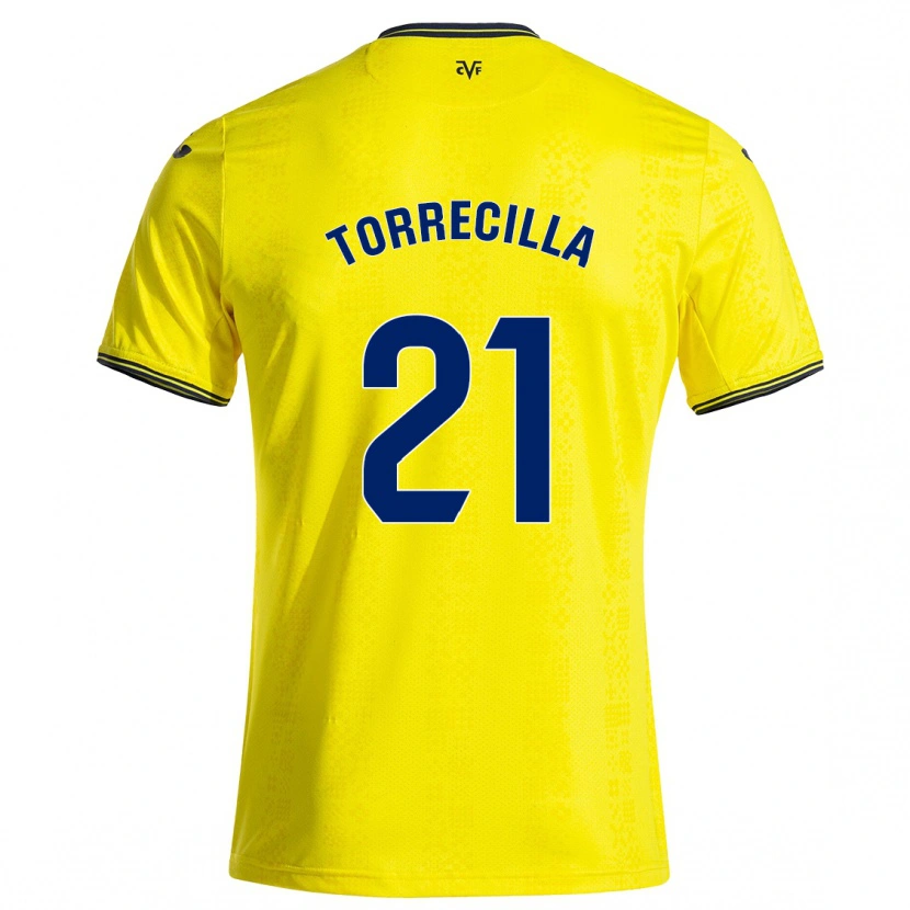 Danxen Hombre Camiseta Virginia Torrecilla #21 Amarillo Negro 1ª Equipación 2024/25 La Camisa