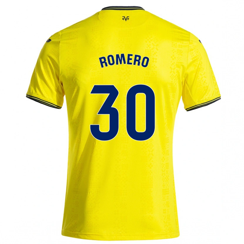 Danxen Hombre Camiseta Lucía Romero #30 Amarillo Negro 1ª Equipación 2024/25 La Camisa