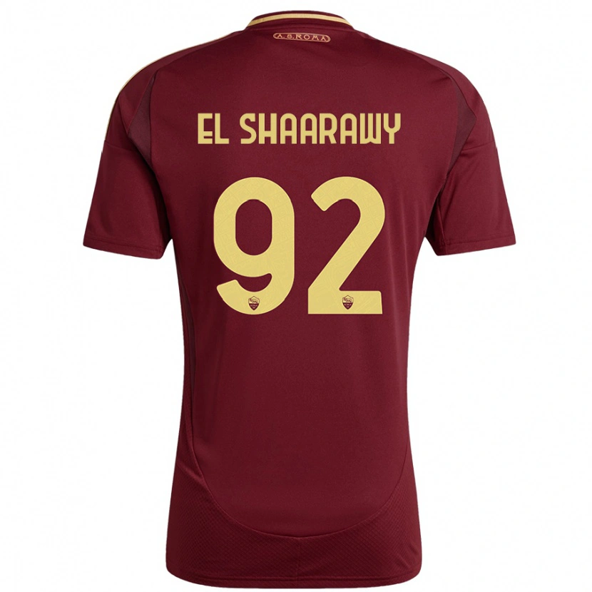 Danxen Hombre Camiseta Stephan El Shaarawy #92 Rojo Marrón Dorado 1ª Equipación 2024/25 La Camisa