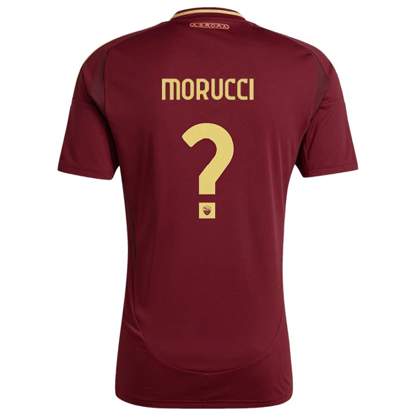 Danxen Hombre Camiseta Edoardo Morucci #0 Rojo Marrón Dorado 1ª Equipación 2024/25 La Camisa