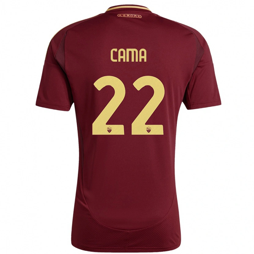 Danxen Hombre Camiseta Cristian Cama #22 Rojo Marrón Dorado 1ª Equipación 2024/25 La Camisa