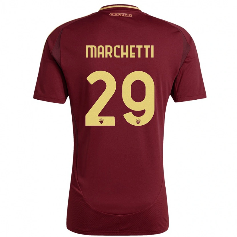 Danxen Hombre Camiseta Tommaso Marchetti #29 Rojo Marrón Dorado 1ª Equipación 2024/25 La Camisa