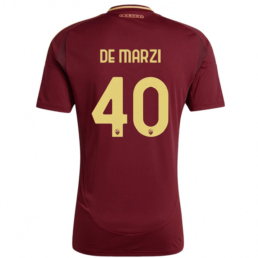 Danxen Hombre Camiseta Giorgio De Marzi #40 Rojo Marrón Dorado 1ª Equipación 2024/25 La Camisa