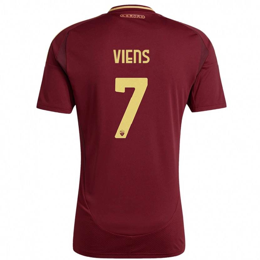 Danxen Hombre Camiseta Evelyne Viens #7 Rojo Marrón Dorado 1ª Equipación 2024/25 La Camisa