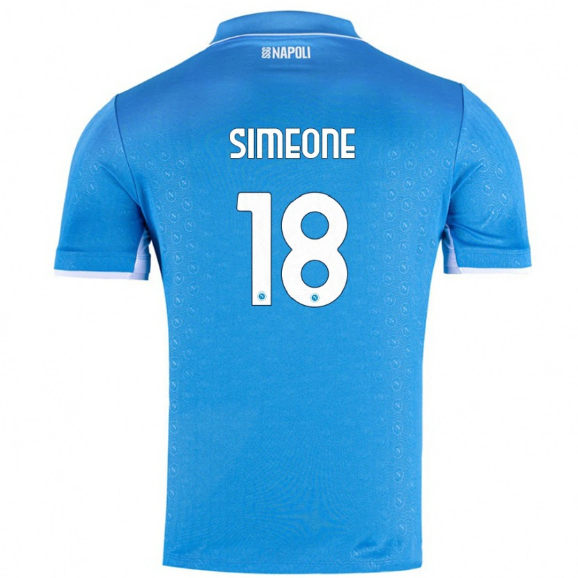 Danxen Hombre Camiseta Giovanni Simeone #18 Azul Cielo 1ª Equipación 2024/25 La Camisa