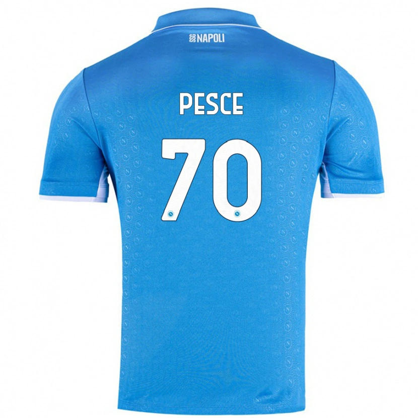 Danxen Hombre Camiseta Antonio Pesce #70 Azul Cielo 1ª Equipación 2024/25 La Camisa