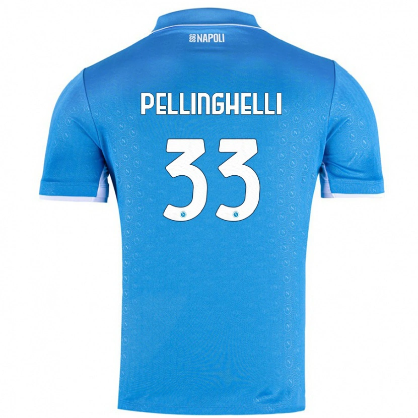 Danxen Hombre Camiseta Alice Pellinghelli #33 Azul Cielo 1ª Equipación 2024/25 La Camisa