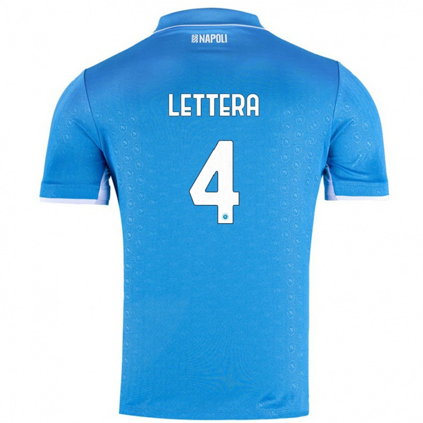 Danxen Hombre Camiseta Alessio Lettera #4 Azul Cielo 1ª Equipación 2024/25 La Camisa