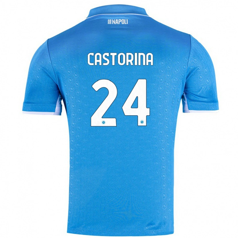 Danxen Hombre Camiseta Alessandro Castorina #24 Azul Cielo 1ª Equipación 2024/25 La Camisa