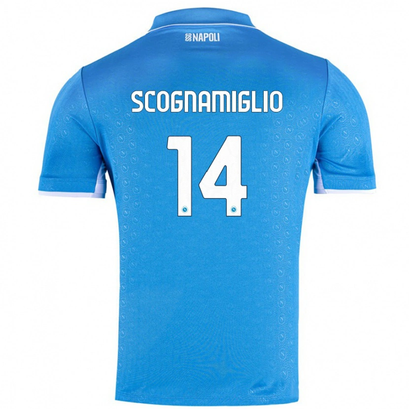 Danxen Hombre Camiseta Fabio Scognamiglio #14 Azul Cielo 1ª Equipación 2024/25 La Camisa