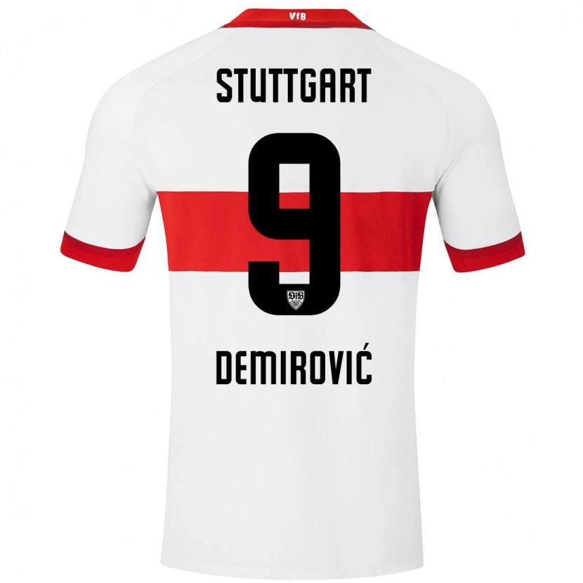 Danxen Hombre Camiseta Ermedin Demirovic #9 Blanco Rojo 1ª Equipación 2024/25 La Camisa