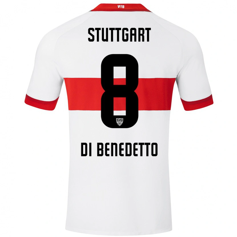 Danxen Hombre Camiseta Samuele Di Benedetto #8 Blanco Rojo 1ª Equipación 2024/25 La Camisa