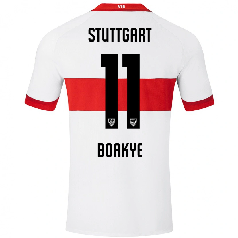 Danxen Hombre Camiseta Benjamin Boakye #11 Blanco Rojo 1ª Equipación 2024/25 La Camisa