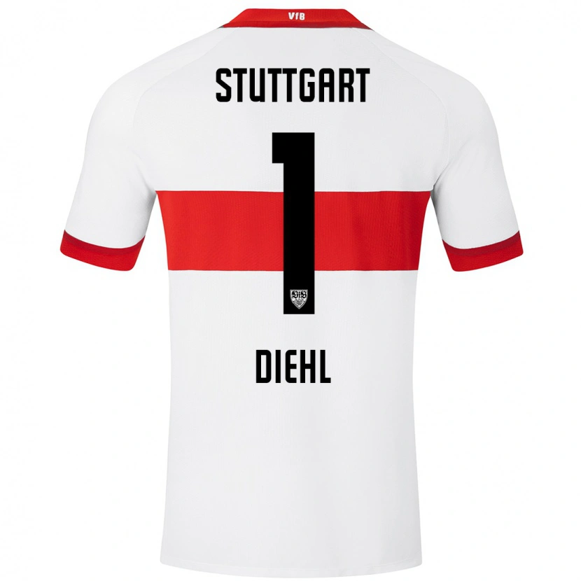 Danxen Hombre Camiseta Vanessa Diehl #1 Blanco Rojo 1ª Equipación 2024/25 La Camisa