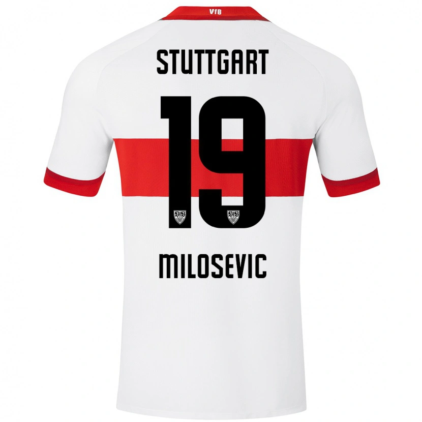 Danxen Hombre Camiseta Jovan Milosevic #19 Blanco Rojo 1ª Equipación 2024/25 La Camisa