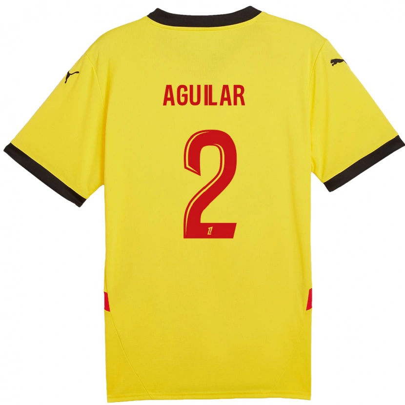 Danxen Hombre Camiseta Ruben Aguilar #2 Amarillo Rojo 1ª Equipación 2024/25 La Camisa