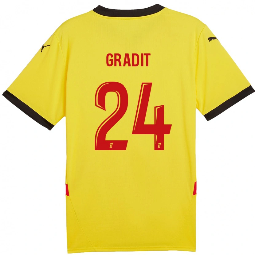 Danxen Hombre Camiseta Jonathan Gradit #24 Amarillo Rojo 1ª Equipación 2024/25 La Camisa