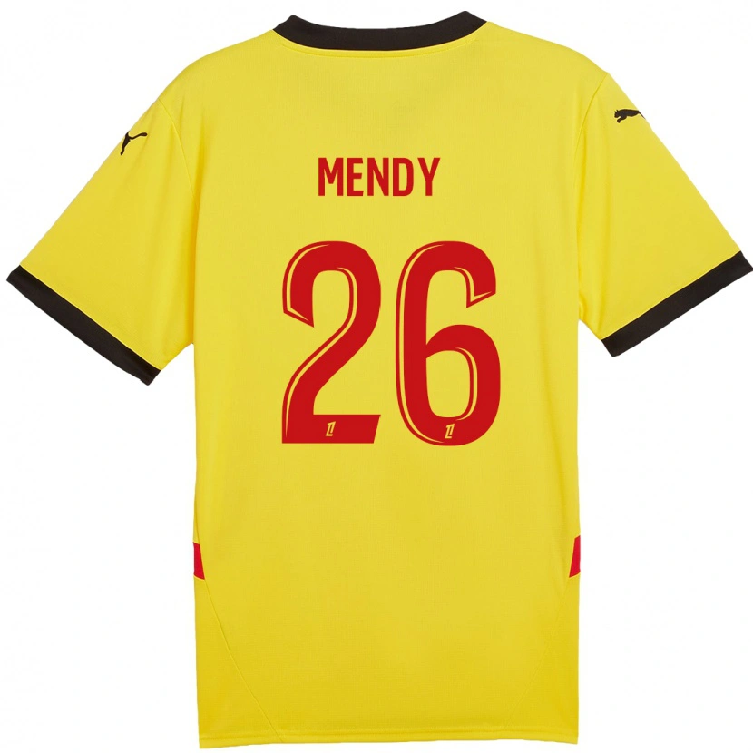 Danxen Hombre Camiseta Nampalys Mendy #26 Amarillo Rojo 1ª Equipación 2024/25 La Camisa