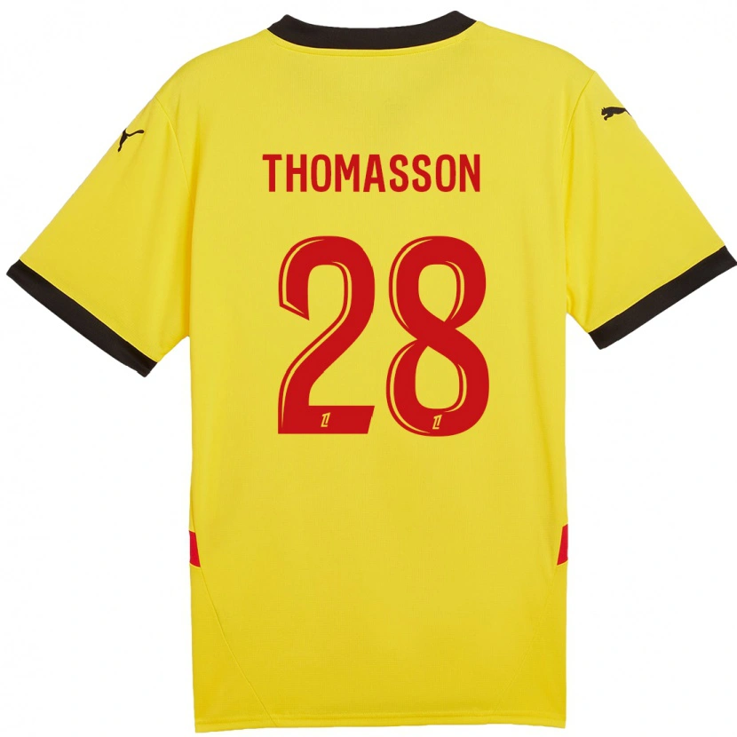 Danxen Hombre Camiseta Adrien Thomasson #28 Amarillo Rojo 1ª Equipación 2024/25 La Camisa