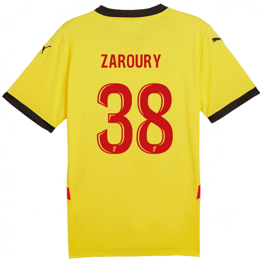 Danxen Hombre Camiseta Anass Zaroury #38 Amarillo Rojo 1ª Equipación 2024/25 La Camisa