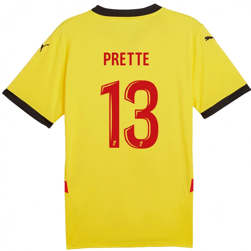 Danxen Hombre Camiseta Andréa Prette #13 Amarillo Rojo 1ª Equipación 2024/25 La Camisa