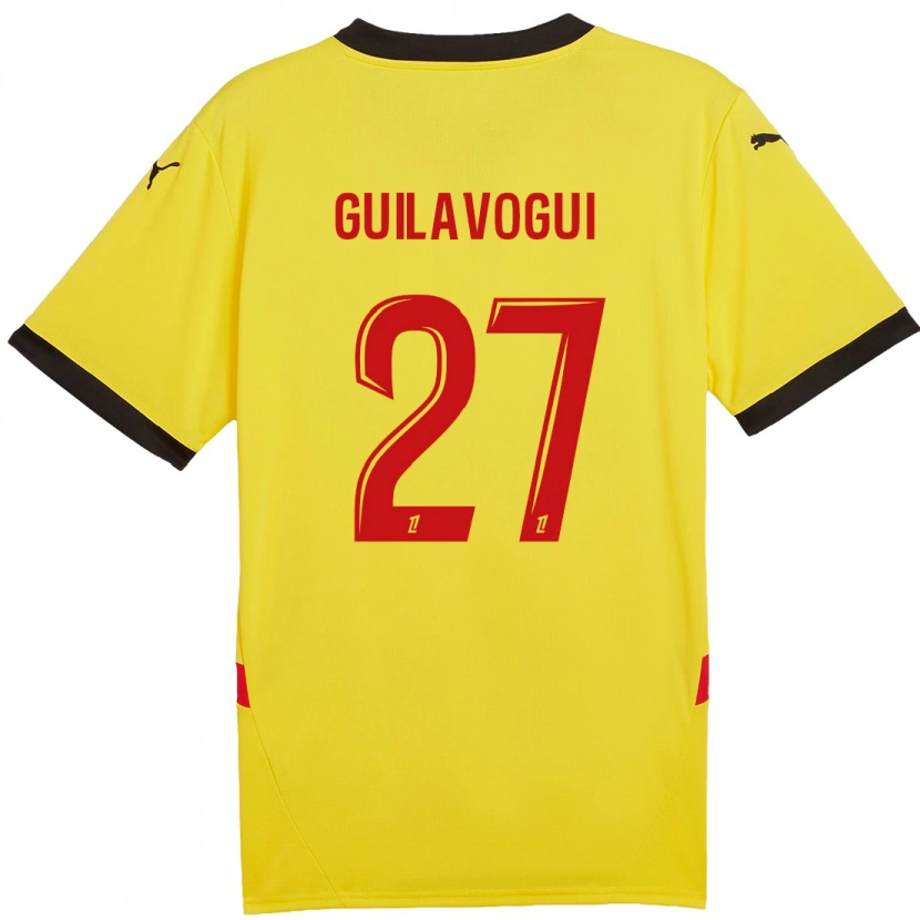 Danxen Hombre Camiseta Morgan Guilavogui #27 Amarillo Rojo 1ª Equipación 2024/25 La Camisa