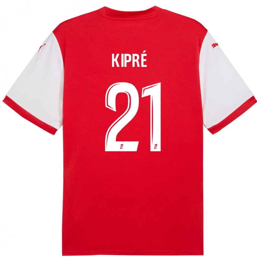 Danxen Hombre Camiseta Cédric Kipré #21 Rojo Blanco 1ª Equipación 2024/25 La Camisa