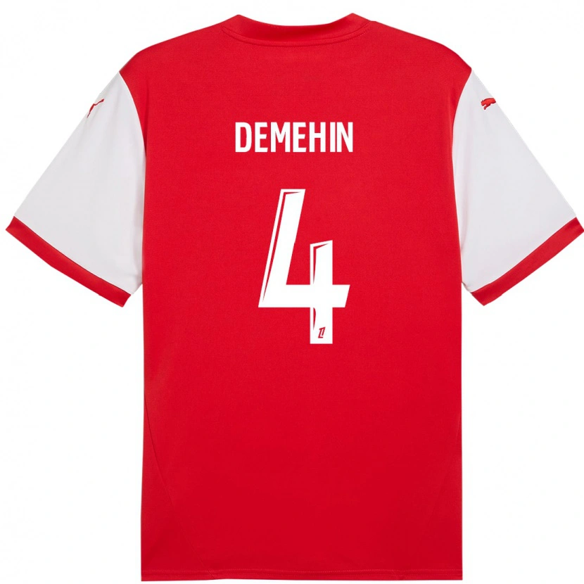 Danxen Hombre Camiseta Oluwatosin Demehin #4 Rojo Blanco 1ª Equipación 2024/25 La Camisa