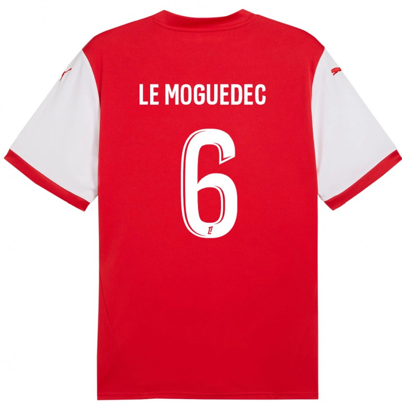 Danxen Hombre Camiseta Anaële Le Moguédec #6 Rojo Blanco 1ª Equipación 2024/25 La Camisa