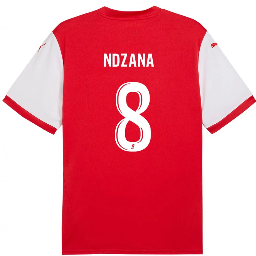 Danxen Hombre Camiseta Colette Ndzana #8 Rojo Blanco 1ª Equipación 2024/25 La Camisa