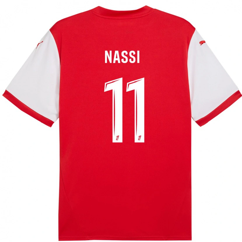 Danxen Hombre Camiseta Jade Nassi #11 Rojo Blanco 1ª Equipación 2024/25 La Camisa