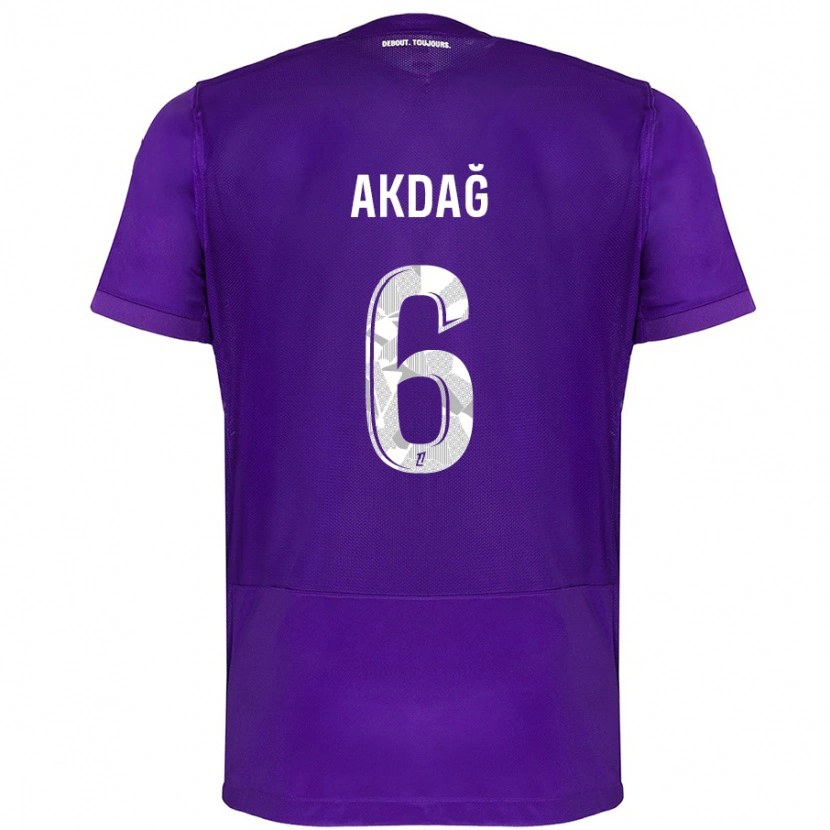 Danxen Hombre Camiseta Ümit Akdağ #6 Morado Blanco 1ª Equipación 2024/25 La Camisa