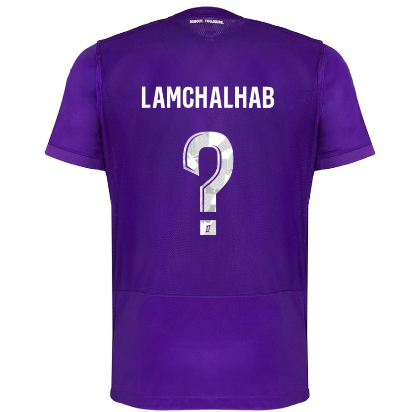 Danxen Hombre Camiseta Merwan Lamchalhab #0 Morado Blanco 1ª Equipación 2024/25 La Camisa