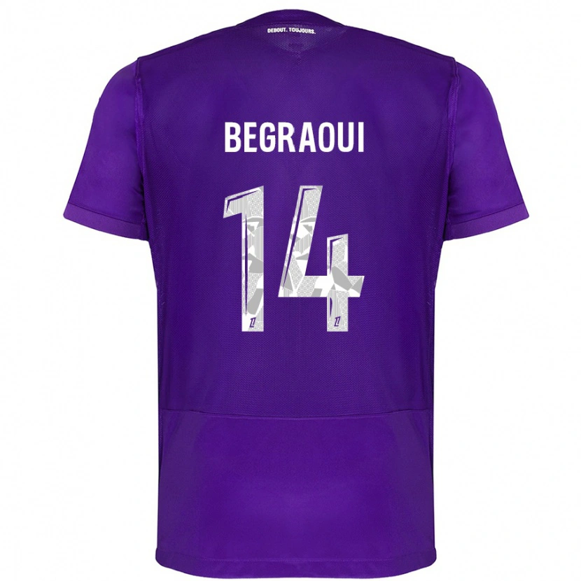 Danxen Hombre Camiseta Yanis Begraoui #14 Morado Blanco 1ª Equipación 2024/25 La Camisa