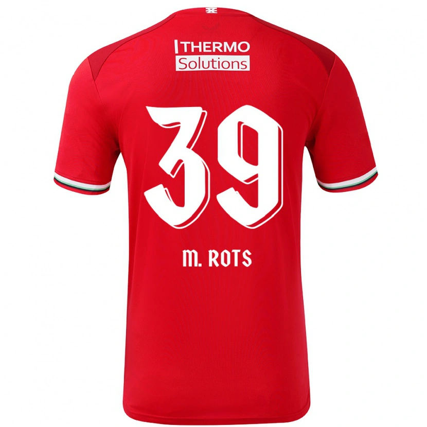 Danxen Hombre Camiseta Mats Rots #39 Rojo Blanco 1ª Equipación 2024/25 La Camisa