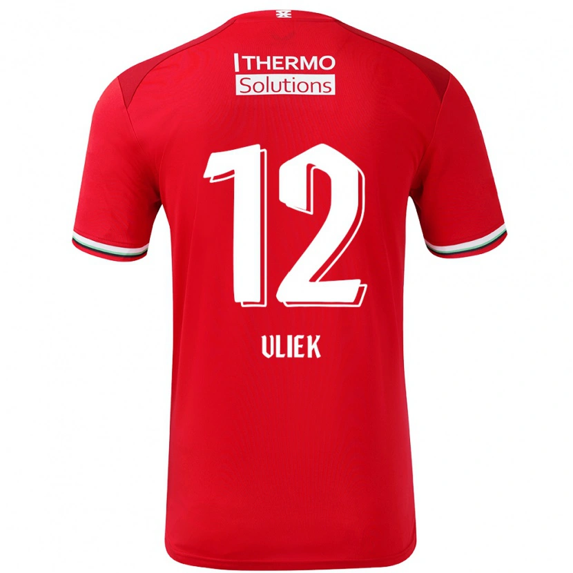 Danxen Hombre Camiseta Leonie Vliek #12 Rojo Blanco 1ª Equipación 2024/25 La Camisa